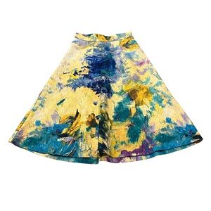 H&M abstract watercolor midi skirt